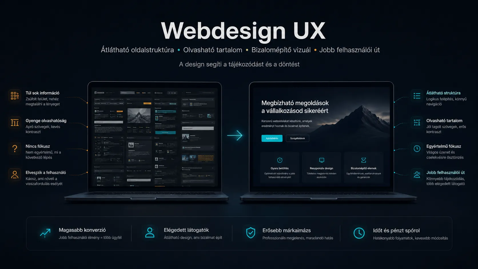 Webdesign UX példa helye